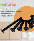 67 Piece M6 Crib Hardware Replacement Kit For Bed Frames And Furniture Cribs With M6x12mm M6x20mm M6x25mm M6x30mm M6x40mm M6x60mm Bolts And Nuts Includes One Wrench And 33 Barrel Nuts Galvanized Carbon Steel For Rust Proof Durability showing hex-head screws on wooden surface.