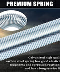 Close-up of galvanized carbon steel spring from 2 Pack 25 Inch Single Tender Spring Kit For Trucks And Trailers With Heavy Duty ABS Air Line Hose Tracker And 3 Hose Holders Ideal For Semi Trucks Trailers And Tractors, showcasing durability and corrosion resistance.