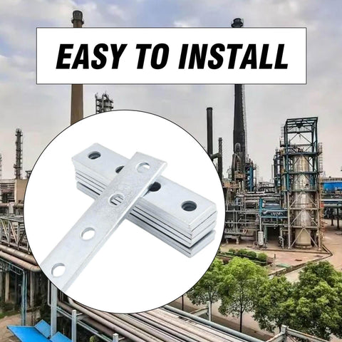 Stack of 9 Pcs 4 Hole Flat Plate Connector Bracket Galvanized Steel Compatible With 1/2 Inch Bolt In 1 5/8 Inch Strut Channel
