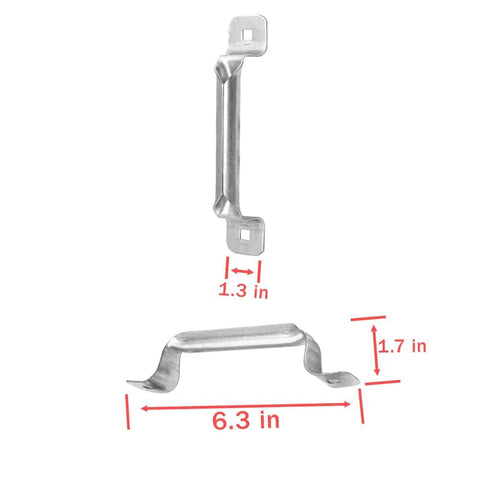 Garage Door Bottom Lift Handle Set Two Pack Galvanized Steel Rust Resistant Easy Install With 4 Screws Fits Most Doors dimensions