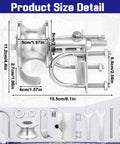 Product dimensions of 2 Pack Sliding Gate Rollers For Chain Link Gates, rear pipe track wheels, heavy-duty galvanized.