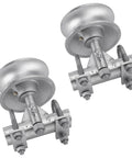 5 Inch Galvanized Steel Pipe Track Wheel Set For Chain Link Sliding Gates, Compatible With 1 7/8 Inch And 1 5/8 Inch