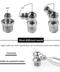 60 Piece Galvanized Grease Fittings Kit With 1 Quarter Inch And 1 Eighth Inch Zerk Fittings, straight, 45, 90-degree angles