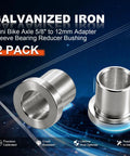 2 Pack Five Eighths Inch To Twelve Millimeter Adapter Sleeve Bearing Reducer Bushing For Mini Bike Axle In Galvanized Iron