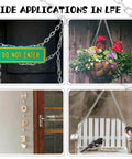 ✝️ 150ft Jack Chain, Galvanized Steel Link Chain with Spool Strong Heavy Coil Chain Hanging Chain Metal Light Fixture Chain for Feeders, Overhead Lights, Flowerpots, Pet Towing,1.4mm designed for smooth motion and stable alignment in automation and shown in various applications including signs, planters, and bird feeders.