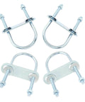 Four-pack galvanized U bolts with nuts, washers, and plates for quick, secure installation; 1.57 inch inner width and 3.54 inch length deliver strong, corrosion-resistant clamps for pipes, tubing, and light structures.