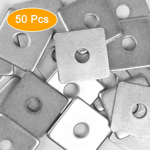 Durable galvanized square washer plates provide reliable load distribution and surface protection for fastened assemblies; 50-pack