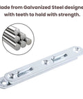 Galvanized steel wood bed rail bracket with beefy teeth grip for strong attachment