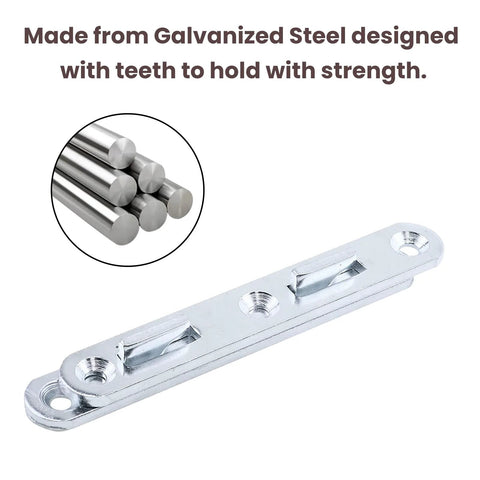 Galvanized steel wood bed rail bracket with beefy teeth grip for strong attachment