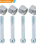 1/2-13 Nuts Bolts Assortment With 3/4 Inch Head And Locking Nylon Nut And 1/2 Inch Caster Axle Bolt In Galvanized Carbon Steel For Outdoor Use And Handcart Caster Wheels Durable Hardware Set Of 4 Ideal For Home And Workshop Use