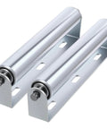 2 Pack 10 Inch Long Roller and Bracket Set, 1.5 Inch Diameter Galvanized Steel Conveyor Rollers, Support Rollers for Woodworking, Boat, Kayak