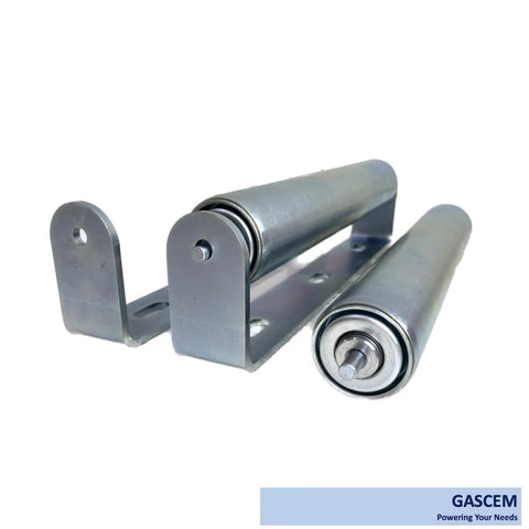 Pack of 2 Long Roller and Bracket Set 10 Inch BF 1.5 Inch Diameter Galvanized Steel Conveyor Rollers for Woodworking Roller Stands