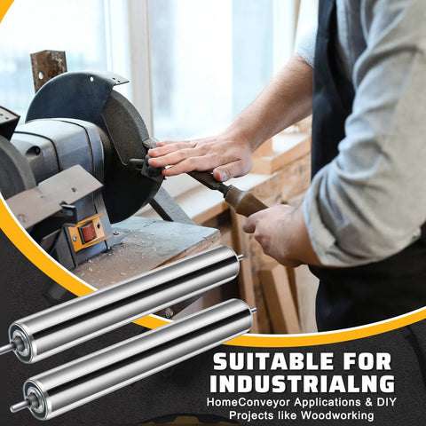 Galvanized Steel Conveyor Rollers For Roller Stands By Tandefio 10 Inch Length And 1.5 Inch Diameter For Woodworking Projects