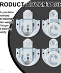 4 Piece Sliding Closet Door Hardware Rollers Wardrobe Cabinet Door Hangers Knob Adjustable Hooks with 8 Screws