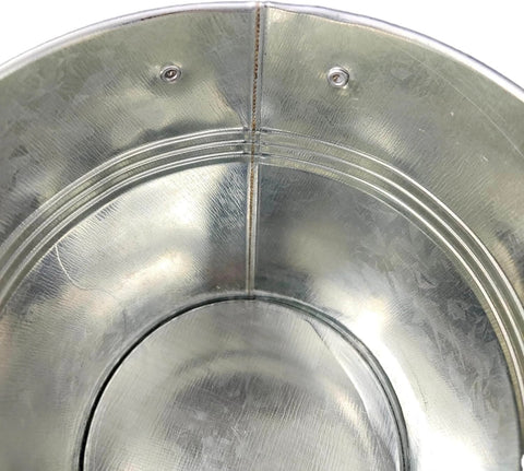 Interior view of the galvanized steel Pellet Grill Grease Bucket with 12pcs Drip Liners Fit for Camp Chef/Traeger/Pit Boss/Z Grills Wood Pellet Grill.