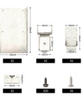 Universal Electric Pedestal Bracket And Hardware Pack for washing machines with galvanized steel parts and screws layout