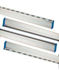 Heavy duty steel shelf brackets hold up to 110 lbs per bracket, with pairs supporting 200-220 lbs; galvanized 22 inch slotted channel.