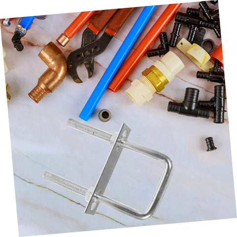 Durable galvanized steel U bolt set with square bends and washers delivers secure, corrosion-resistant fastening shown with tools
