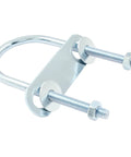 Four-pack galvanized U bolts with nuts, washers, and plates for quick, secure installation; 1.57 inch inner width and 3.54 inch length.