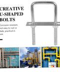 Durable galvanized steel U bolt set with square bends and washers delivers secure, corrosion-resistant fastening