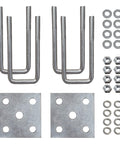 Heavy duty 1/2 inch galvanized U bolts and plate kit designed for boat trailer axles and leaf springs, rust resistant