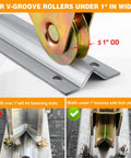 12 Ft V Track Galvanized Inverted V Track With Hardware Kit For Sliding Gates And Doors Heavy Duty Rail detailed view with roller