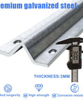 Galvanized Inverted V Track Rail 6 Ft Pair With Pre Drilled Holes And Stainless Hardware Kit, thickness shown 3mm