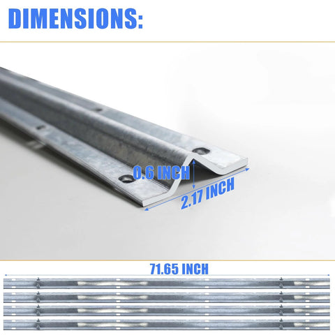 Galvanized Inverted V Track Rail Set, 6 Ft Long, Heavy Duty Sliding Gate Track for 4 pack with pre drilled holes
