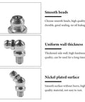 60 Piece Galvanized Grease Fittings Kit With 1 Quarter Inch And 1 Eighth Inch Zerk Fittings, nickel-plated surface, smooth beads