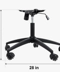 Heavy Duty Gaming Office Chair Base Replacement Set With Bottom Plate Stand Cylinder And 5 Wheels Bell Glides Black, 28 Inch
