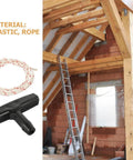 Two Pack Garage Door Emergency Release Pull Rope Kit With Plastic Handle next to attic construction with ladder
