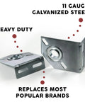 Spring Center Bearing Bracket For Torsion Doors 3 3/8 Inch Adjustable End Bearing Plate Brackets, 12 Gauge Galvanized Steel