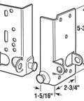 Diagram of Bottom Lifting Brackets For Sectional Garage Doors, 7/16 Inch Roller Stem Fit, showing dimensions and design details.