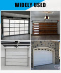 Garage doors showcasing the compatibility of the Garage Door Hinge Quiet Roller Sleeves Kit 22 Pcs With Shaft Gaskets And Bearings.