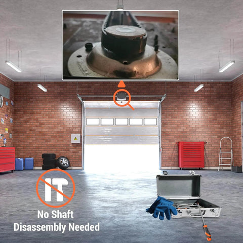 Installation of Replacement Gear And Sprocket Kit For Chamberlain Sears Craftsman LiftMaster 41C4220A shown in a garage