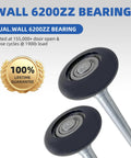 10 Pack Black Nylon Garage Door Rollers With 2 Inch Wheels and 4 Inch Rods Quiet Durable Featuring 6200ZZ Double Sealed Precision Bearings