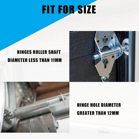 Garage Door Hinge Quiet Roller Sleeves Kit 22 Pcs With Shaft Gaskets And Bearings for noise reduction shown installed on garage door