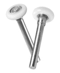 Two Pack White Nylon Garage Door Rollers With 1.8 Inch Wheel Diameter And 4.72 Inch Overall Wheel Length, visible pair