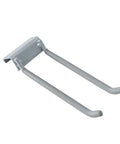 Metal hook component of 96 Inch Wide Wall Mounted Utility Storage Rack With 4 Bike Hooks And 20 Regular Hooks In White