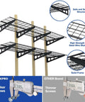 2-Pack 6ft Garage Wall Shelving System With 72-Inch By 24-Inch Heavy Duty Metal Wall Mounted Shelves 800 Lbs Total Load Capacity