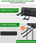 64 Inch Garage Wall Tool Organizer With Heavy Duty Rails And 10 Hooks, detail of double powder coating and soft scratchproof sleeves