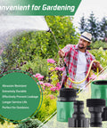 16 Piece Garden Hose Quick Connect Fittings Kit 3/4 Inch Plastic Hose Adapters With Male And Female Ends Plus 10 Rubber Washers In Green