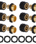 Garden Hose Quick Connectors Kit With Three Quarter Inch Male And Female Quick Release Fittings And Six Rubber Washers