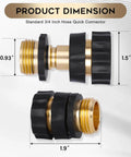 Garden Hose Quick Connectors Kit With Three Quarter Inch Male And Female Quick Release Fittings And Six Rubber Washers