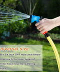 Person using Sixteen Piece Garden Hose Quick Connectors Kit Three Quarter Inch Plastic Water Hose Fittings With Male And Female Connectors End Adapters And Ten Rubber Gaskets For Quick Leak Free Hose Setup in garden