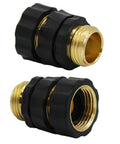 Heavy Duty Aluminum Garden Hose Quick Connect Set Featuring Four Male And Four Female Connectors With O Ring Washers
