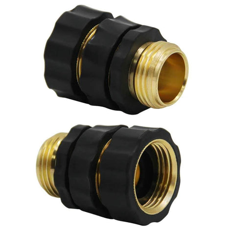 Heavy Duty Aluminum Garden Hose Quick Connect Set Featuring Four Male And Four Female Connectors With O Ring Washers