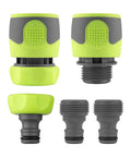 Garden Hose Quick Connect Fittings Kit With Flow-Stop Coupler And Plug - 5-Piece Quick-Connect Set For 3/4 Inch Garden Hoses Standard GHT