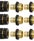 No-Fuss Three Quarter Inch Garden Hose Quick Connect Fittings Kit with 9-piece universal male and female connectors visible.