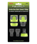 Garden Hose Quick Connect Fittings Kit With Flow-Stop Coupler And Plug - 5-Piece Quick-Connect Set For 3/4 Inch Garden Hoses Standard GHT